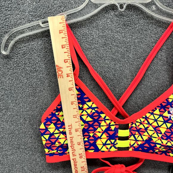 TYR Bikini Top Womens Large 10 12 Red Modena Pacific Tie back Swimwear - Picture 7 of 16